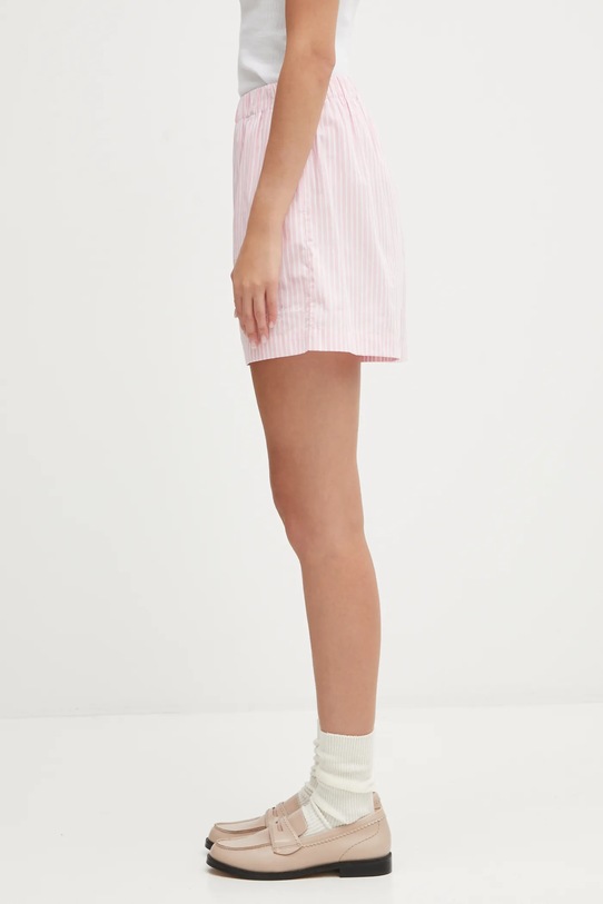 Sporty & Rich szorty bawełniane Eden Script Poplin SH01260673ST64 różowy AW25
