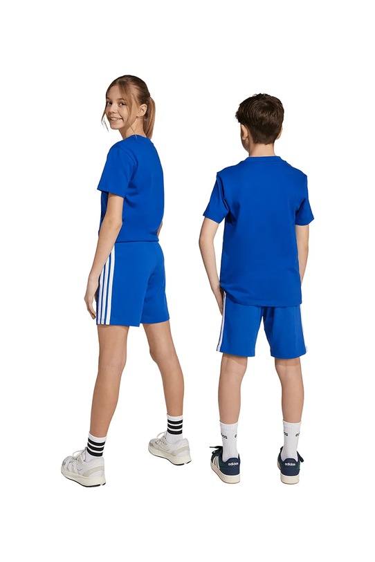 Детские хлопковые шорты adidas JY5017 голубой