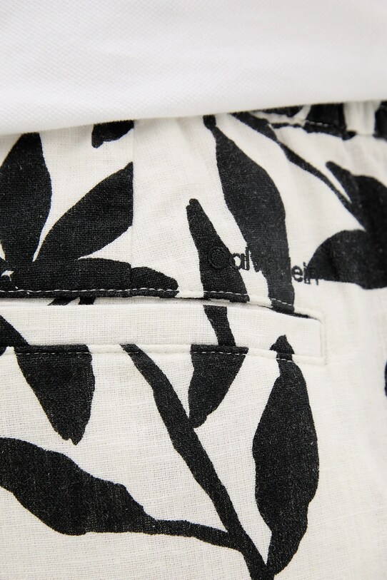 Calvin Klein szorty lniane beżowy LV04LB620G
