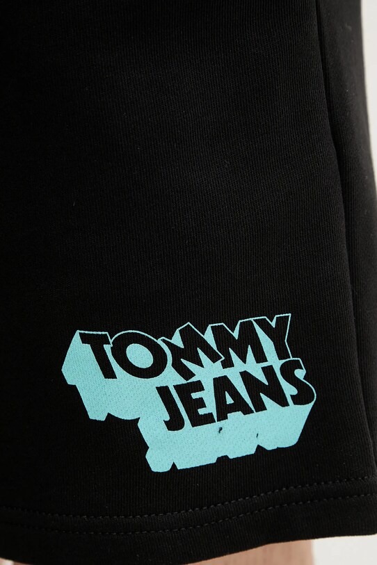 Βαμβακερό σορτσάκι Tommy Jeans μαύρο DM0DM21803