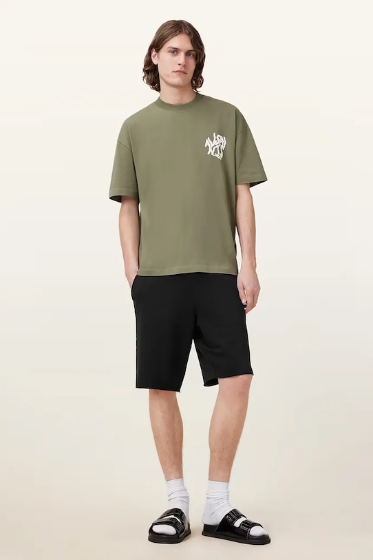 AllSaints pantaloni scurți HELIX bumbac negru M001TC