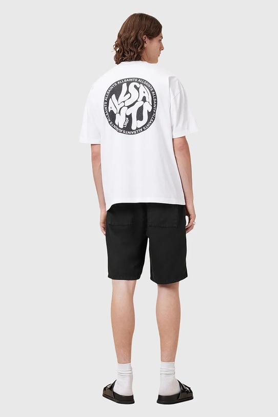 AllSaints szorty z domieszką lnu HANBURY M022TA czarny