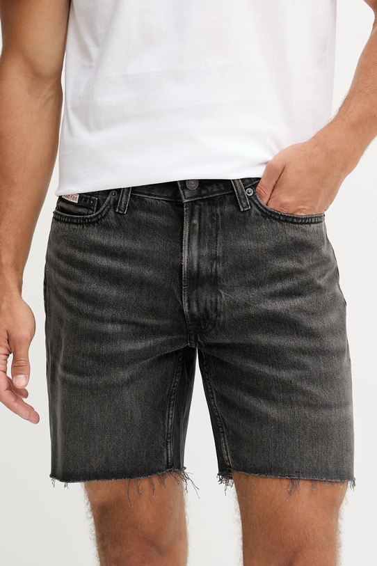 Τζιν σορτς Calvin Klein Jeans βαμβάκι μαύρο LV04RB791G