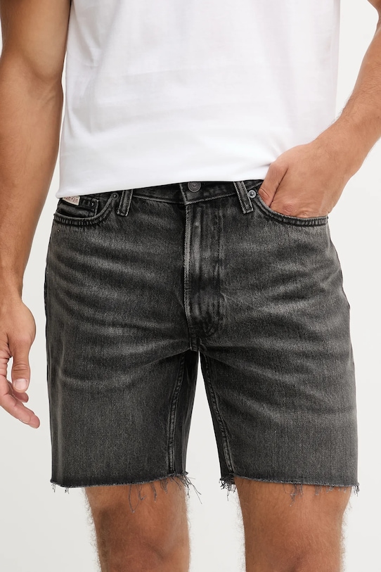 Τζιν σορτς Calvin Klein Jeans βαμβάκι μαύρο LV04RB791G