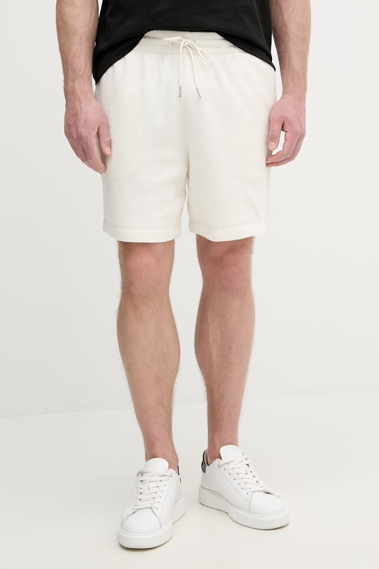 Calvin Klein Jeans teplákové šortky pánske bavlnené béžová LV04RC248G