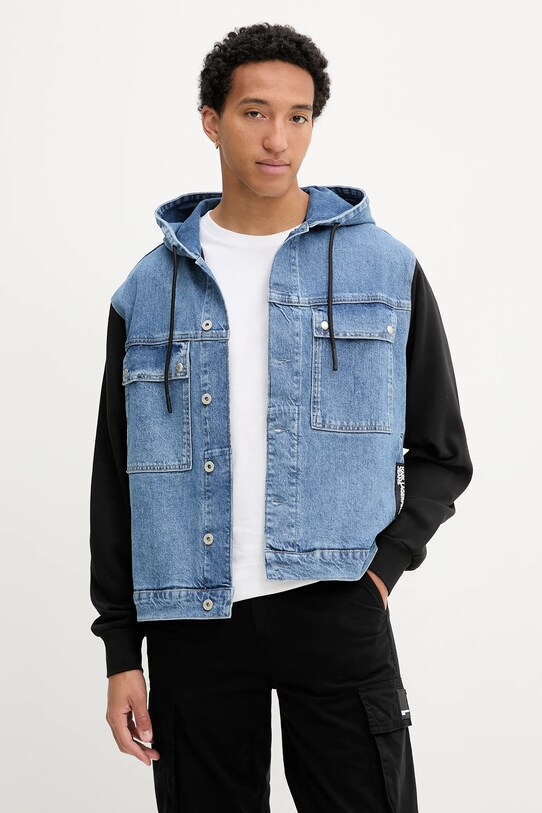 Куртка Karl Lagerfeld Jeans з капюшоном блакитний A3M14007