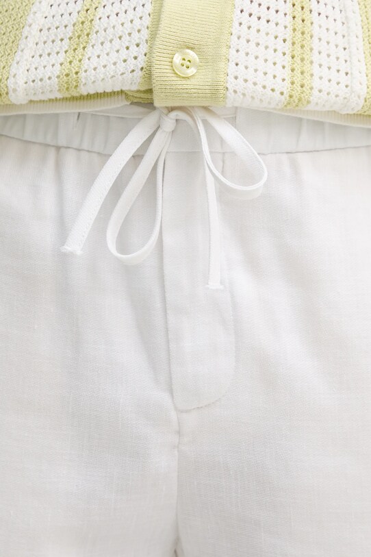 Frescobol Carioca pantaloni scurți din in alb 1241.01