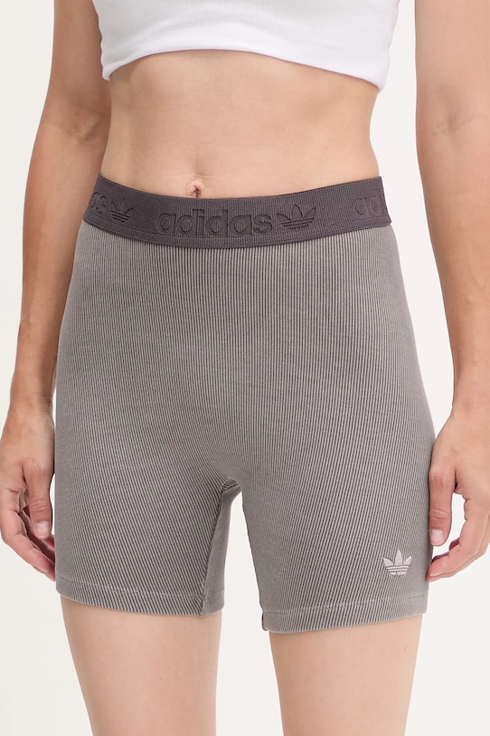 Шорти adidas Originals Rib Shorts Wash з еластаном сірий JW3592