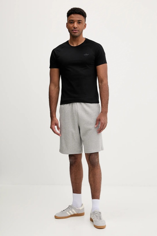 adidas Originals pantaloni scurți din bumbac Essentials JW8624 gri AW25