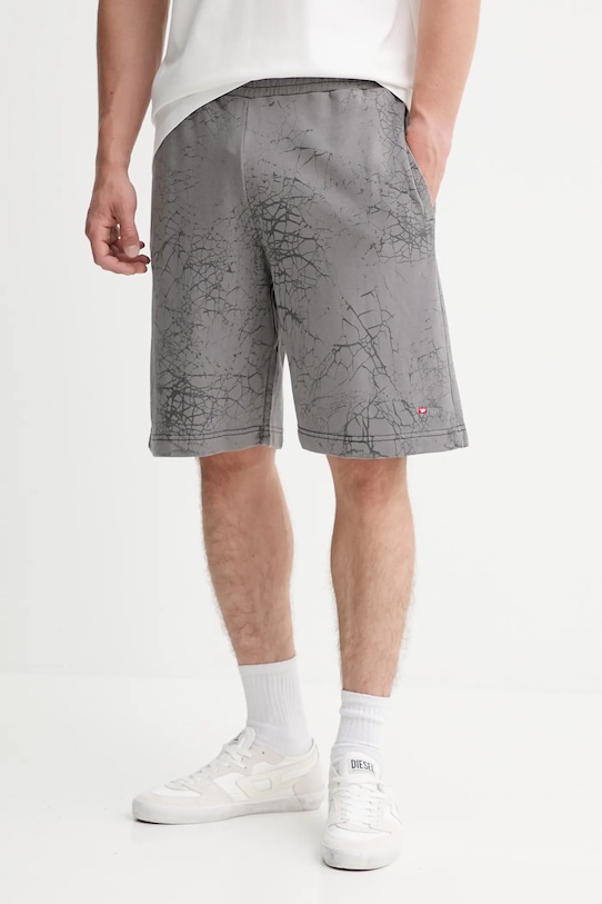 Diesel pantaloncini in cotone P-CREW maglia grigio A18490.0PLBV
