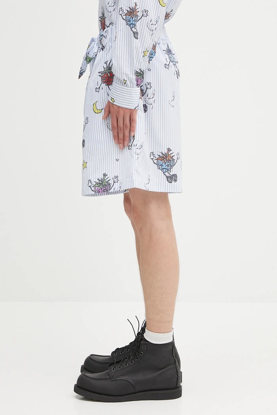 Sky High Farm pantaloni scurți din bumbac Strawbabies SHF07P012 albastru AW25