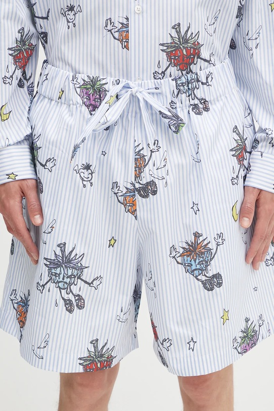 Sky High Farm pantaloni scurți din bumbac Strawbabies albastru SHF07P012