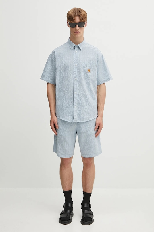 Βαμβακερό σορτσάκι Carhartt WIP Toland I035152.31SXX μπλε