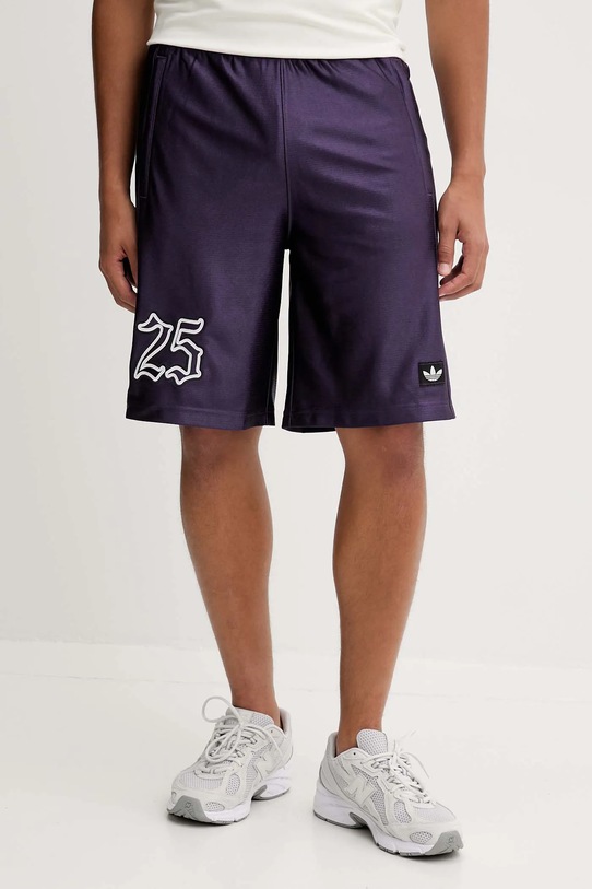 Σορτς adidas Originals Grfx Short πλεκτό ύφασμα μωβ JY2768