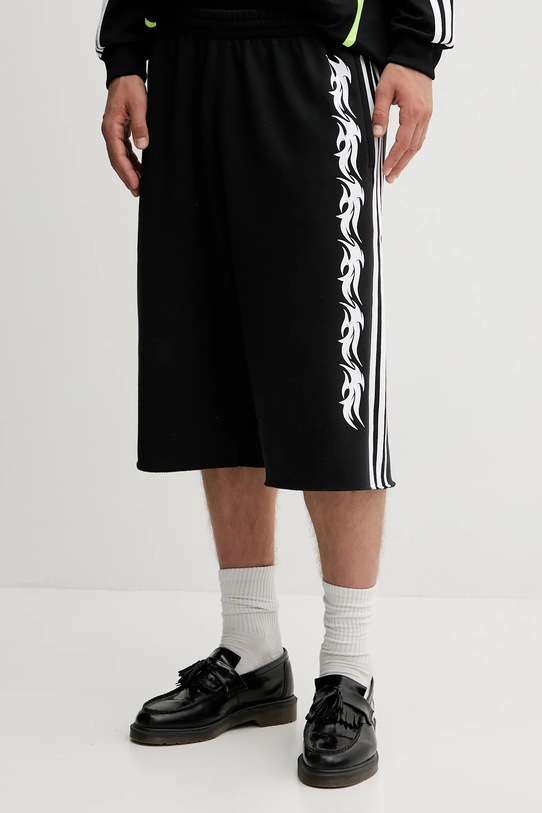 adidas Originals pantaloni scurți Spiders Oversized Inch Sweat Shorts cu modele negru JW0205