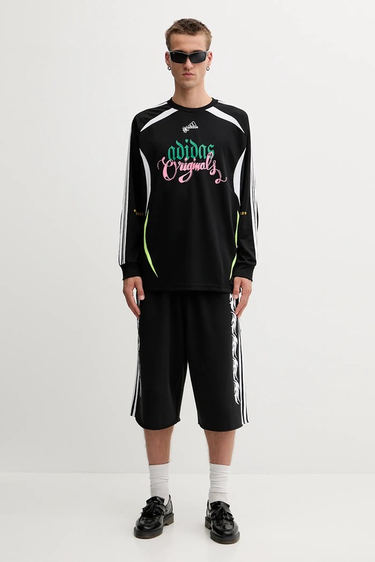 adidas Originals pantaloni scurți Spiders Oversized Inch Sweat Shorts JW0205 negru AW25
