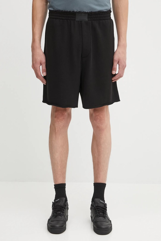 Helmut Lang szorty bawełniane gładkie czarny P02HM206