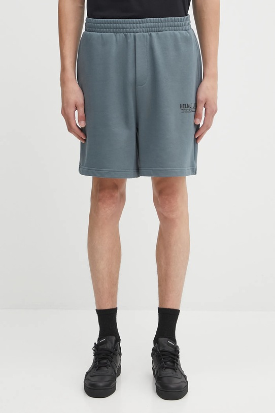 Helmut Lang szorty bawełniane nadruk niebieski P04HM209