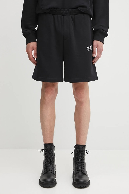 Helmut Lang szorty bawełniane nadruk czarny P04HM209