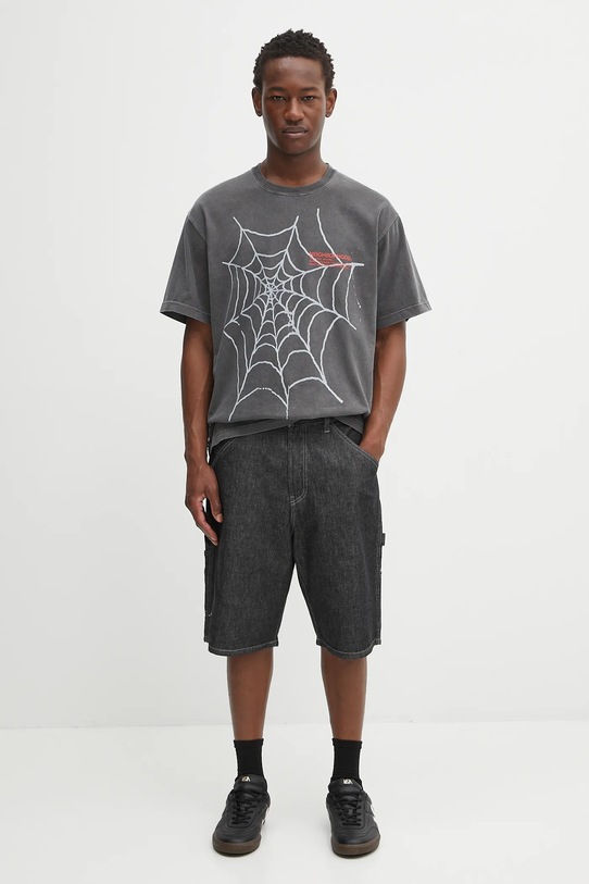 Džínové šortky NEIGHBORHOOD denim painter short pants 251AQNH.PTM04 černá