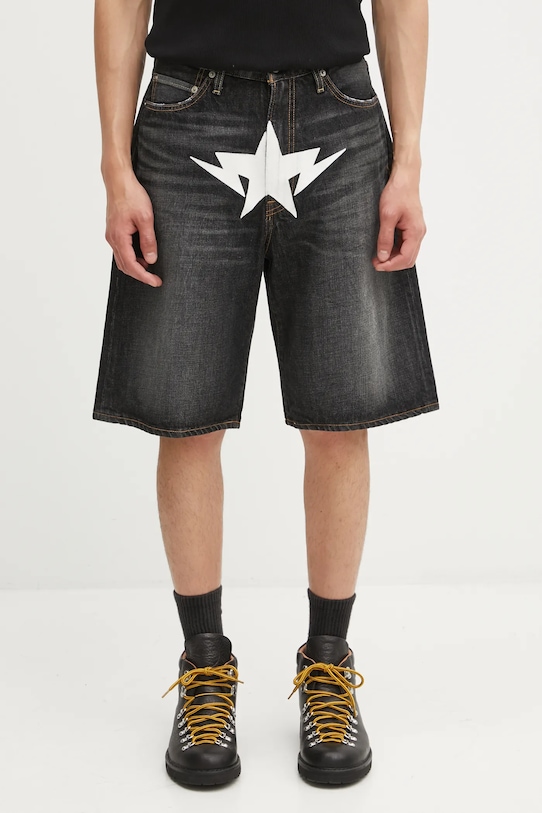A Bathing Ape szorty bawełniane Twin Sta nadruk czarny 001DSL301004M