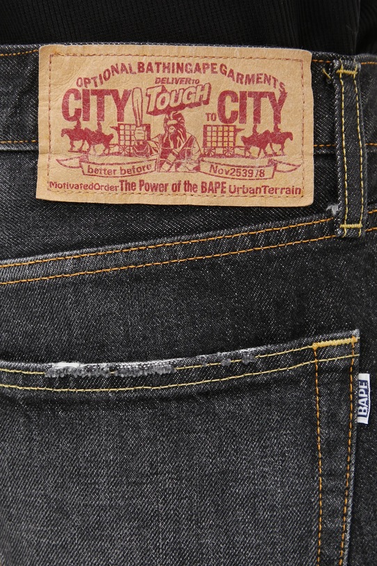 A Bathing Ape szorty bawełniane Twin Sta czarny 001DSL301004M