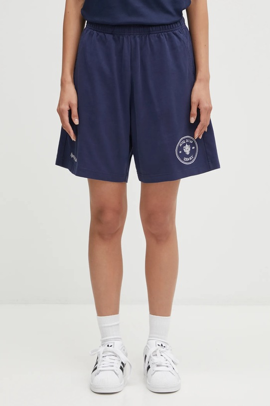 Sporty & Rich cotton shorts Eden Crest Embroidered Gym SH03960666BL106 navy AW25
