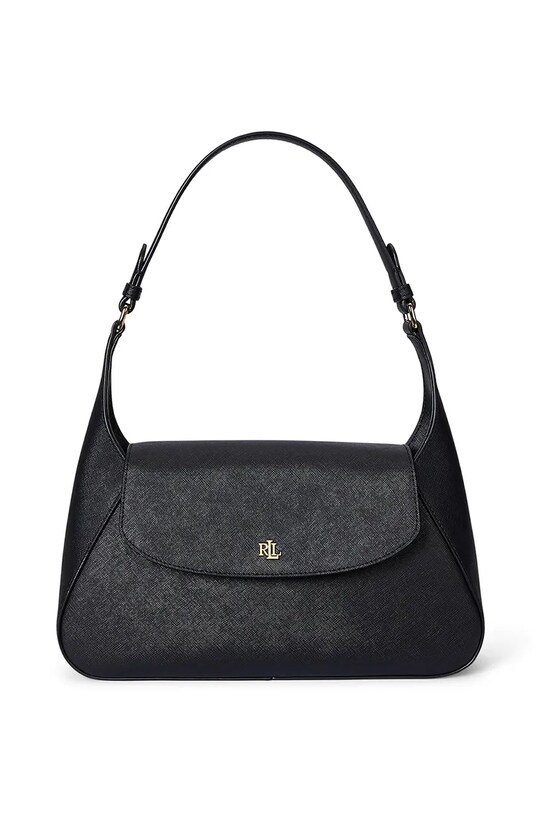 Kožená kabelka Lauren Ralph Lauren usňová koža čierna 431969364