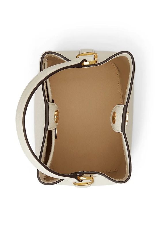 Lauren Ralph Lauren torebka worek damska skórzana beżowy 431969365