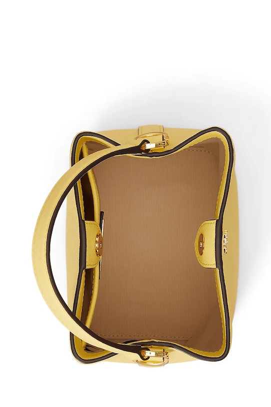 Lauren Ralph Lauren torebka worek damska skórzana żółty 431969365