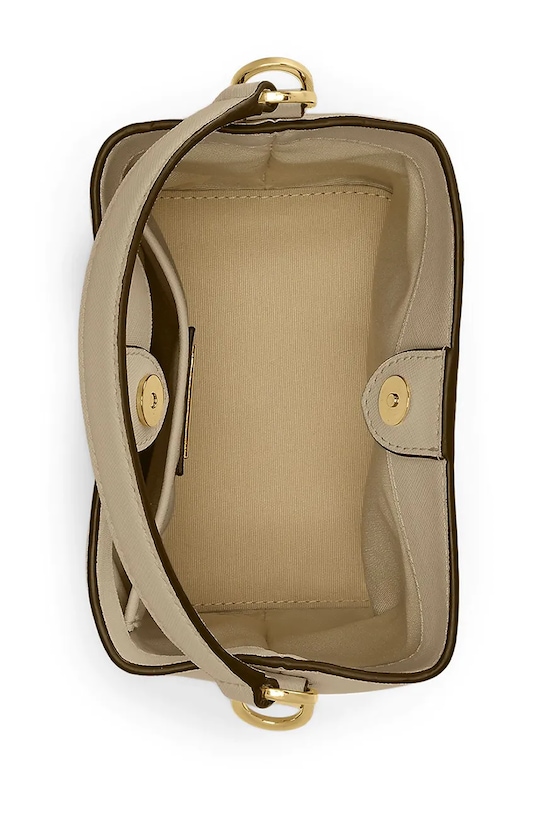 Lauren Ralph Lauren torebka worek damska skórzana beżowy 431969365