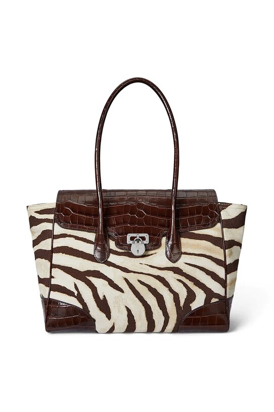 Lauren Ralph Lauren torebka skóra licowa brązowy 431969469