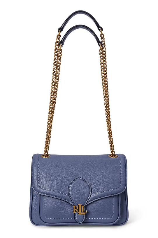 Lauren Ralph Lauren poșetă de piele uni albastru 431974552