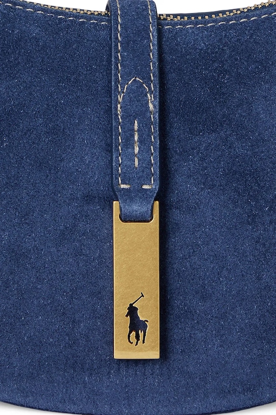 Semišová kabelka Polo Ralph Lauren 428922880 tmavomodrá