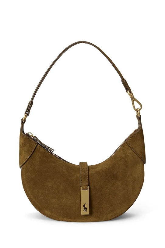 Polo Ralph Lauren torebka zamszowa skóra licowa brązowy 428922880