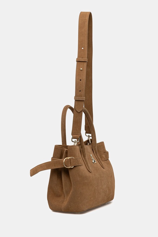 Τσάντα σουέτ Patrizia Pepe 8B0282.L152 καφέ AW25