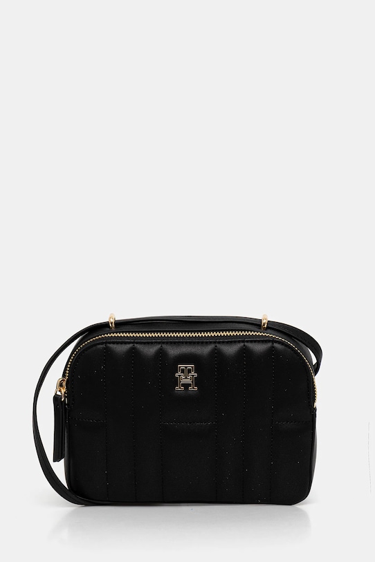 Kabelka Tommy Hilfiger jednofarebný čierna AW0AW17453