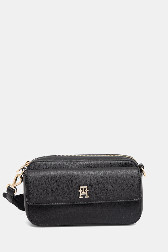 Kabelka Tommy Hilfiger jemný vzor čierna AW0AW17455