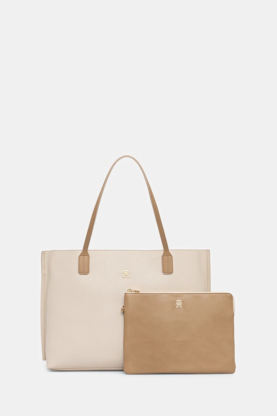 Torba Tommy Hilfiger bez uzorka bež AW0AW17461