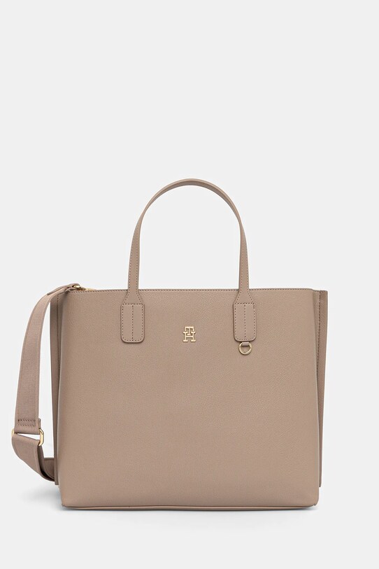 Tommy Hilfiger torebka nie mieści A4 beżowy AW0AW17463