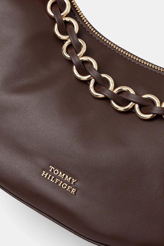 Tommy Hilfiger torebka skórzana brązowy AW0AW17467