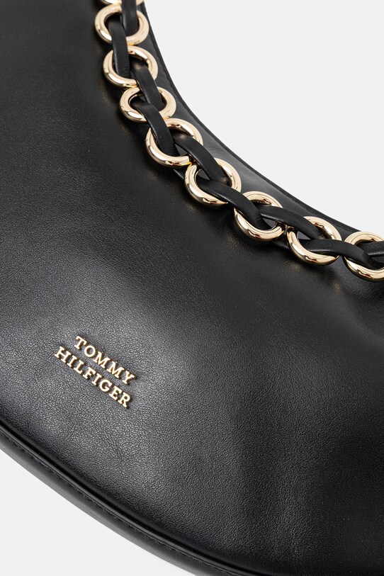 Δερμάτινη τσάντα Tommy Hilfiger μαύρο AW0AW17467