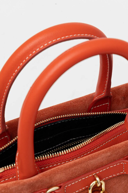 Semišová kabelka Tommy Hilfiger AW0AW17469 oranžová