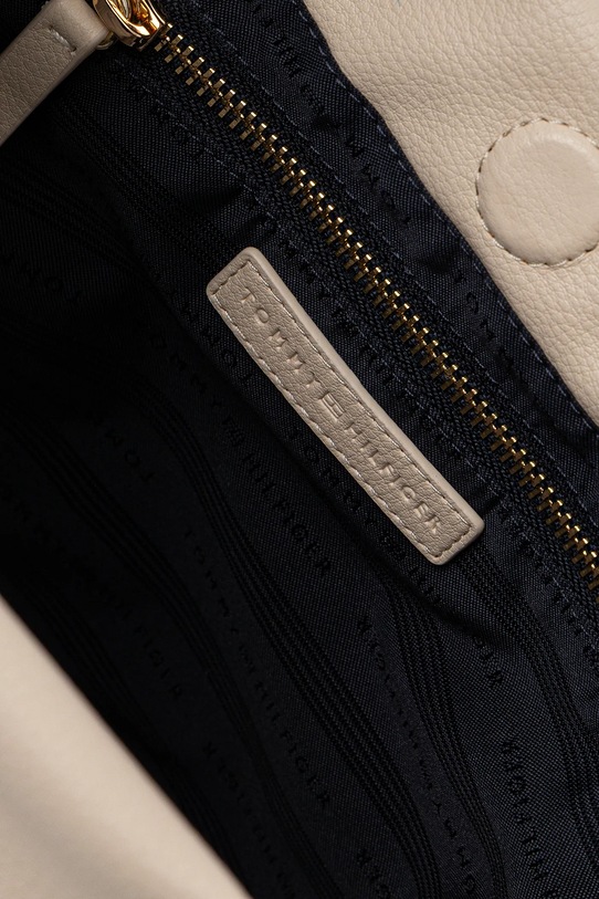 Kožená kabelka Tommy Hilfiger AW0AW17540 béžová