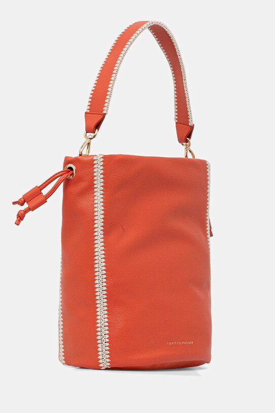 Δερμάτινη τσάντα Tommy Hilfiger AW0AW17540 πορτοκαλί AW25