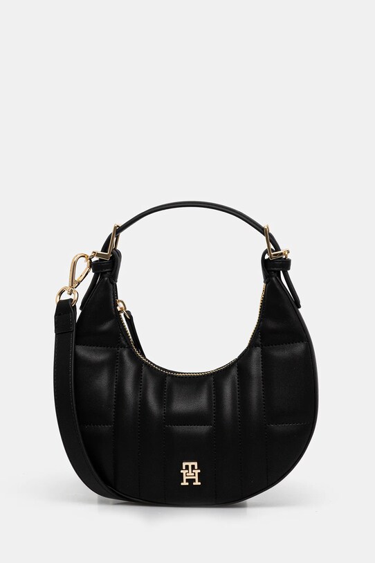 Kabelka Tommy Hilfiger jemný vzor čierna AW0AW17635