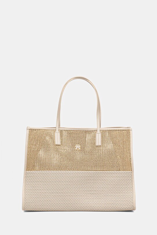 Kabelka Tommy Hilfiger textilný béžová AW0AW17640