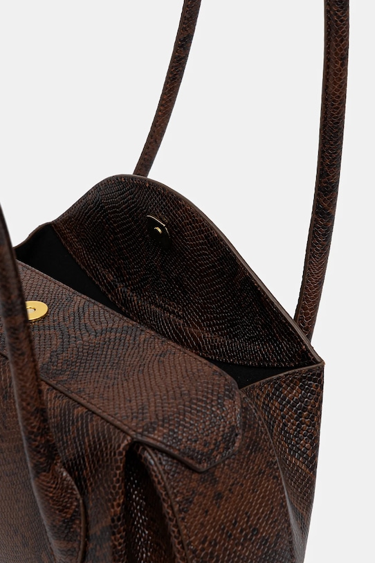 Yuzefi poșetă de piele OYSTER maro YUZPF25.HB.OYSB.L062