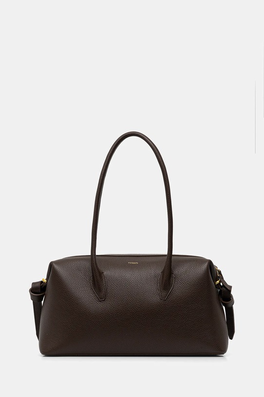 Yuzefi poșetă de piele BRIOCHE DUFFLE uni maro YUZPF25.HB.BD.L038