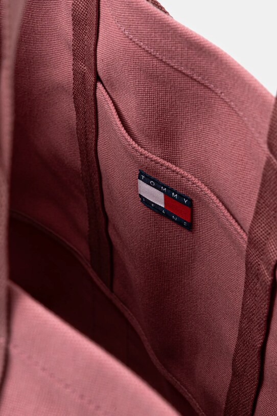Хлопковая сумка Tommy Jeans AW0AW17542 розовый